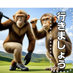 monkey playing golf