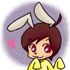 Sticker of a boy with bunny ears