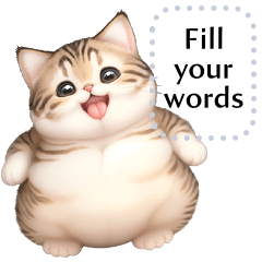 Message Stickers (Tabby Chubby Cats) Eng