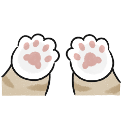 cat's hand (cream tabby) sticker
