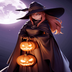 Halloween Witch and Pumpkin