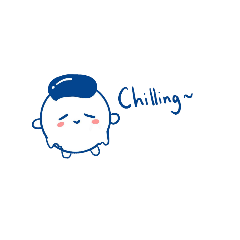 Blue Moji chilling stickers