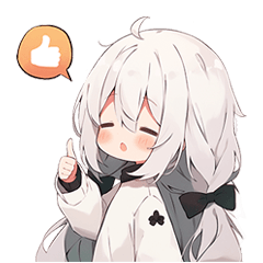 Sticker of Silver-haired Chibi Girl