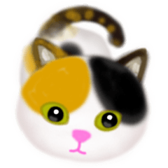 Heartwarming calico cat sticker