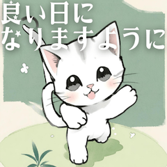 Japanese-style white cat