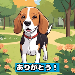 Cute beagle dog pose.