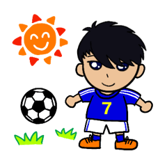 Soccer boy daily Sticker Blue&7