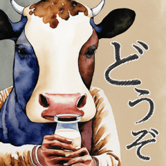 Cowman who wants to drink milk
