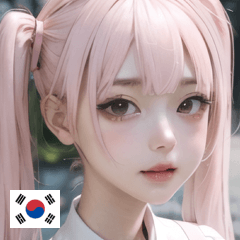 KR girl with pink pigtails