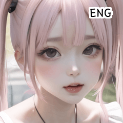 ENG cute pink dress girl  A