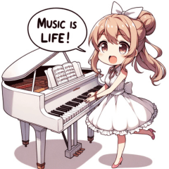 Cute girl playing a musical instrument