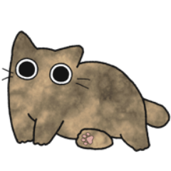 Pale tortoiseshell chubby cat (No text)