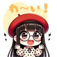 Cute girl with a beret and glasses