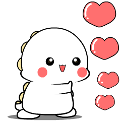 White Dino 3: Animated Stickers