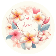plumeria flower sticker
