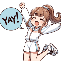 Cute Japanese Girl AI Stickers
