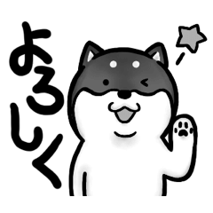 Moving Shiba Inu in black and white.