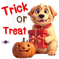 Zombie Dog in Halloween (Big Stickers)