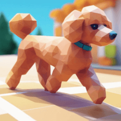 Lowpoly Toy Poodle