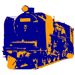 蒸気機関車 リアル版画 スタンプ