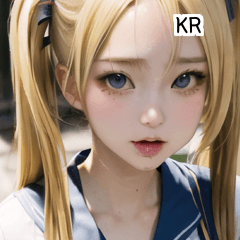 KR blonde school uniform student  A