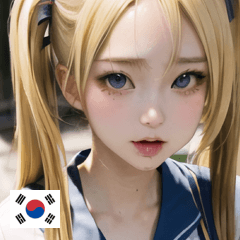 KR blonde school uniform student