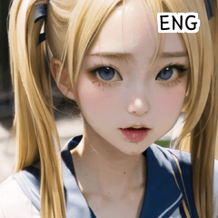 ENG blonde school uniform student  A