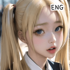 ENG blonde school uniform beauty  A