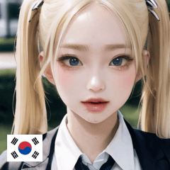 KR blonde ponytail student