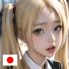 JP blonde school uniform beauty