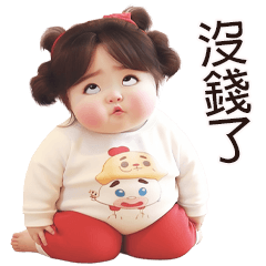 Baby Chubby Girl 3 Big Stickers (TW)