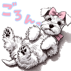 white miniature schnauzer cute stamps