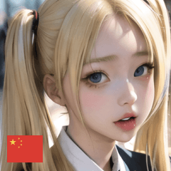 CN blonde school uniform beauty