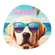 tropical labrador retriever sticker