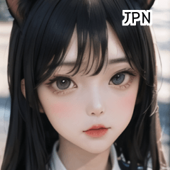 JPN cat school uniform girl