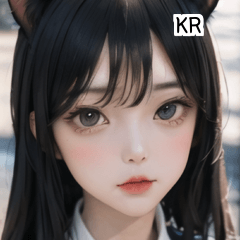 KR cat school uniform girl  A