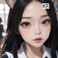 KR cat ears school uniform girl  A