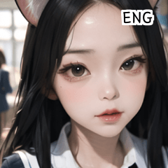 ENG cat ears school uniform girl  A