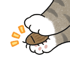 dynamic cat's hand (tabby) sticker