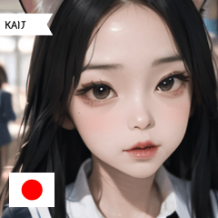 JP cat ears school uniform girl KAIJ