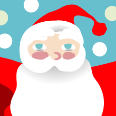 Santa with a fluffy beard in Winter