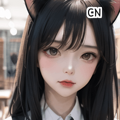 CN cat-eared female student  A