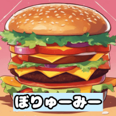 Emotions with hamburger illustration