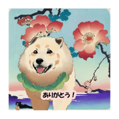 A ukiyo-e-style dog's greeting VOL.3