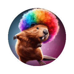 rainbow afro beaver