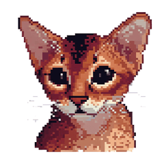 Pixel Art Abyssinian cat