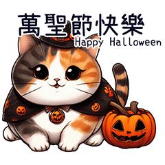 GOOD calico cat-Happy Halloween