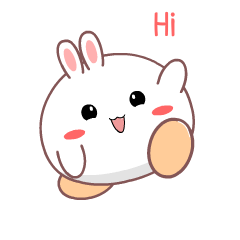 White Round Rabbit : Pop-up stickers