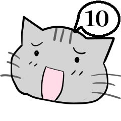 A speech bubble cat that says a word 10