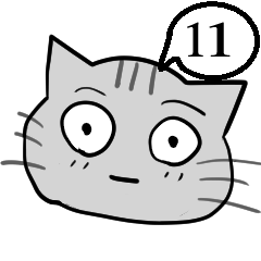 A speech bubble cat that says a word 11